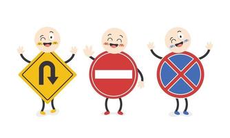 Traffic Concept With Cartoon Characters vector