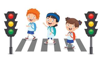 Traffic Concept With Cartoon Characters vector