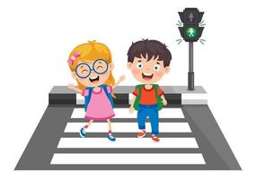 Traffic Concept With Cartoon Characters vector