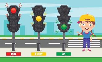 Traffic Concept With Cartoon Characters vector
