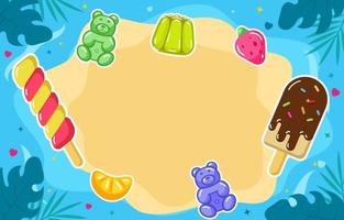 Sweet Candy and Ice Cream Summer Concept vector