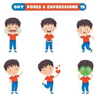 Poses And Expressions Of A Funny Boy vector