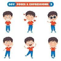 Poses And Expressions Of A Funny Boy vector