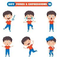 Poses And Expressions Of A Funny Boy vector