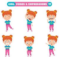 Poses And Expressions Of A Funny Girl vector