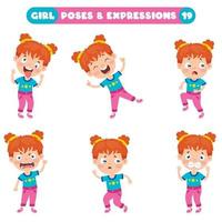Poses And Expressions Of A Funny Girl vector