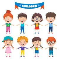 Group Of Funny Children Playing vector