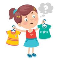 Little Kid And Colorful Clothes vector