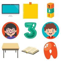 School Supplies For Children Education vector