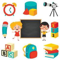 School Supplies For Children Education vector