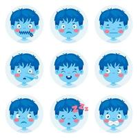 Set Of Different Expressions Of Kids vector