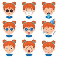 Set Of Different Expressions Of Kids vector