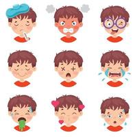 Set Of Different Expressions Of Kids vector