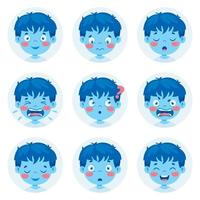 Set Of Different Expressions Of Kids vector