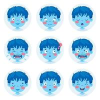 Set Of Different Expressions Of Kids vector