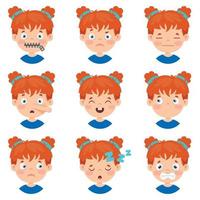 Set Of Different Expressions Of Kids vector