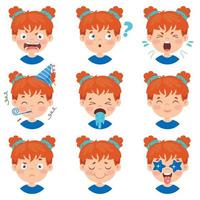 Set Of Different Expressions Of Kids vector