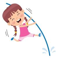 Happy Kid Doing Gymnastics Exercise vector