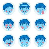 Set Of Different Expressions Of Kids vector