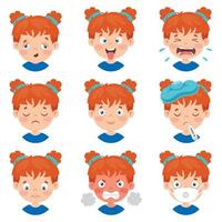 Set Of Different Expressions Of Kids vector