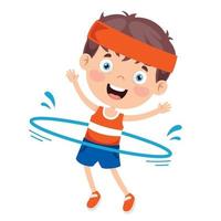 Happy Kid Doing Gymnastics Exercise vector