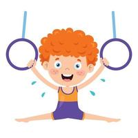 Happy Kid Doing Gymnastics Exercise vector