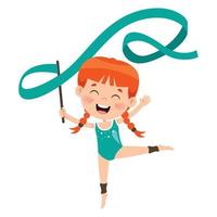 niño feliz haciendo ejercicio de gimnasia vector