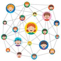 Social Networking And Connection Between People vector