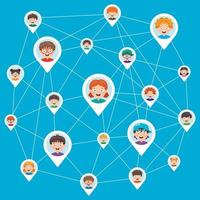 Social Networking And Connection Between People vector