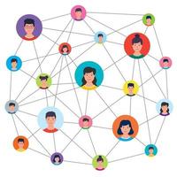 Social Networking And Connection Between People vector