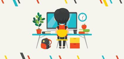 usando la tecnología para la educación o los negocios vector