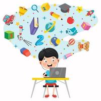 Using Technology For Education Or Business vector