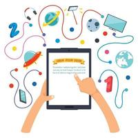 Using Technology For Education And Business vector