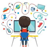 Using Technology For Education Or Business vector