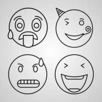 Simple Set of Emojis Vector Line Icons