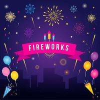 Fireworks Show at Night vector