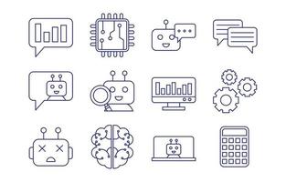 Chatbot Simple Line Icon Set vector
