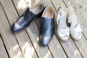 Two pairs of dress shoes photo