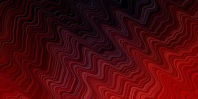 telón de fondo de vector rojo oscuro con líneas dobladas muestra geométrica colorida con plantilla de curvas de degradado para teléfonos móviles