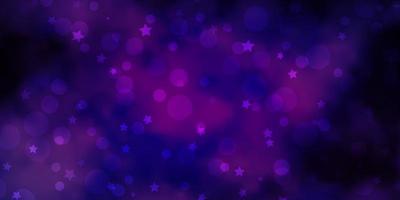 Light Purple vector template with circles stars Colorful illustration with gradient dots stars Pattern for design of fabric wallpapers