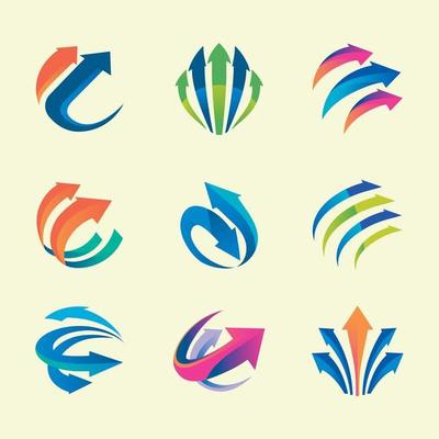 Set of Arrow Sign for Logo and Badge