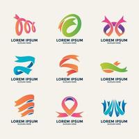 Modern  Colorful Set of Ribbon Icon vector