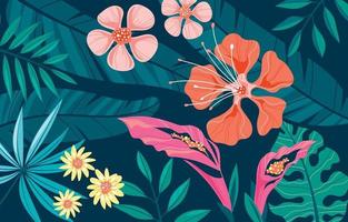 Modern Exotic Tropical Floral vector