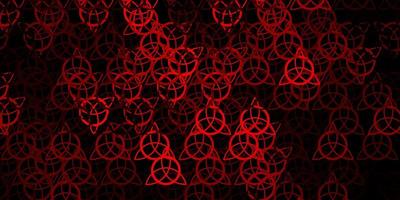 Dark Red vector background with occult symbols