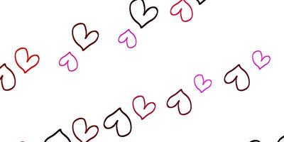 Light Pink vector texture with lovely hearts