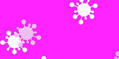 patrón de vector rosa claro con elementos de coronavirus