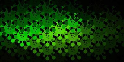 Dark green vector pattern with coronavirus elements