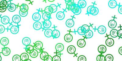 Light Green vector background with woman symbols