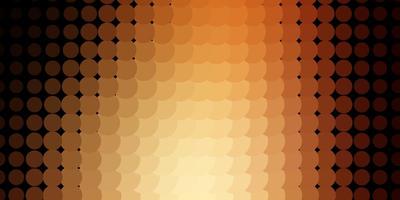 Dark Orange vector background with bubbles Abstract colorful disks on simple gradient background Pattern for booklets leaflets