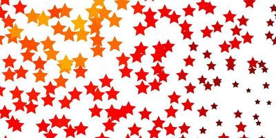 Light Orange vector template with neon stars Blur decorative design in simple style with stars Design for your business promotion